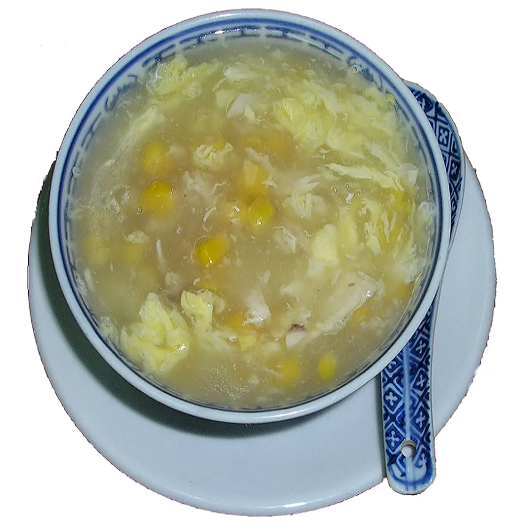 Sopa de pollo con maíz